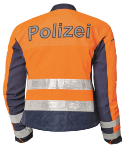 Clip-in Jacke für Polizei in Rückenansicht